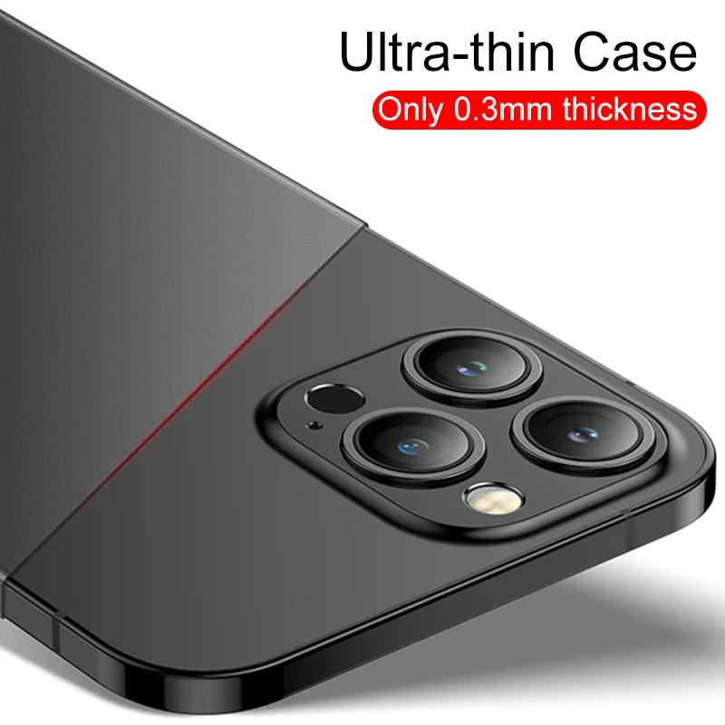 Funda de silicona ultrafina de 0,3mm para iPhone 16 15 14 13 12 Mini 11 Pro Max SE 7 8 Plus, funda trasera suave transparente mate delgada - imagen 2