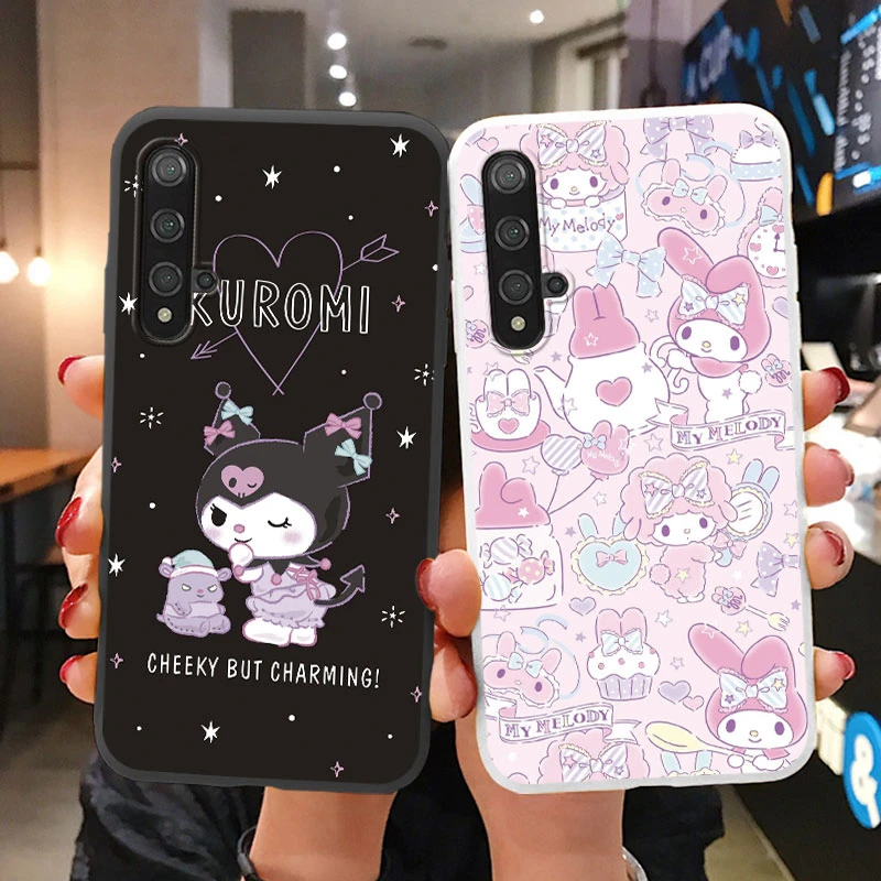 Funda Sanrio rosa para Huawei Nova 5 T 5 T, carcasa trasera pintada de Hello Kitty, Funda de silicona suave para Huawei Nova5T - imagen 2