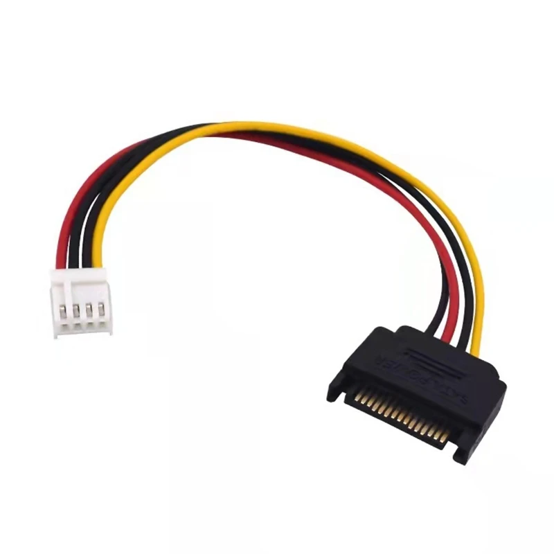 2 uds 15pin Sata macho a 4pin disquete FDD hembra Cable adaptador convertidor de potencia Sata Power 15p a 4p conector 20cm/7,87 pulgadas - imagen 5