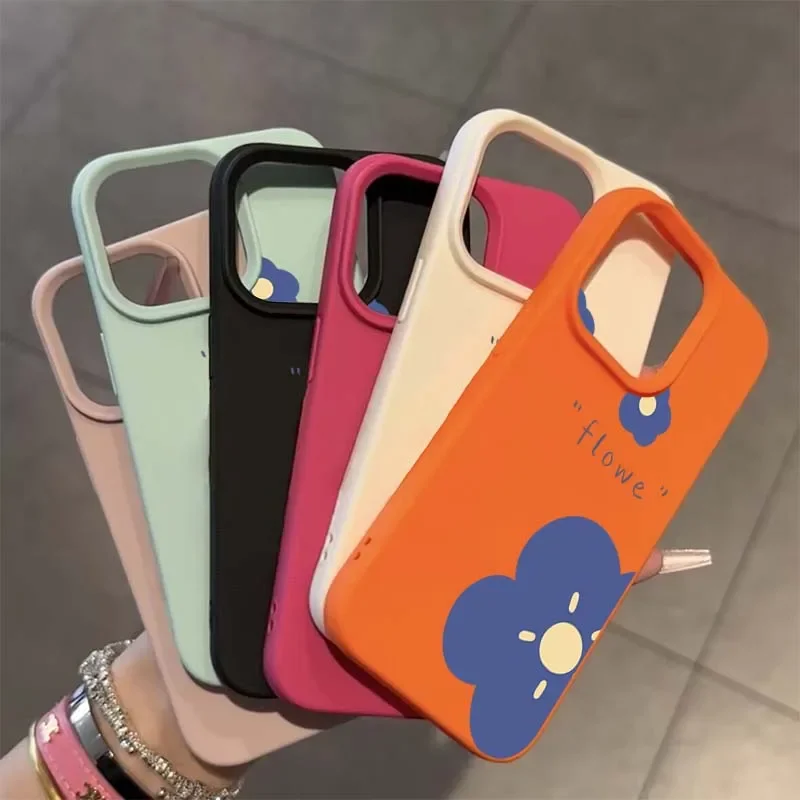 Funda de teléfono con patrón de lichi de flor azul para iPhone 16e, fundas para iPhone 16 Pro Max 15 14 13 12 11 XS X XR 16 Plus, funda de TPU a prueba de golpes - imagen 5