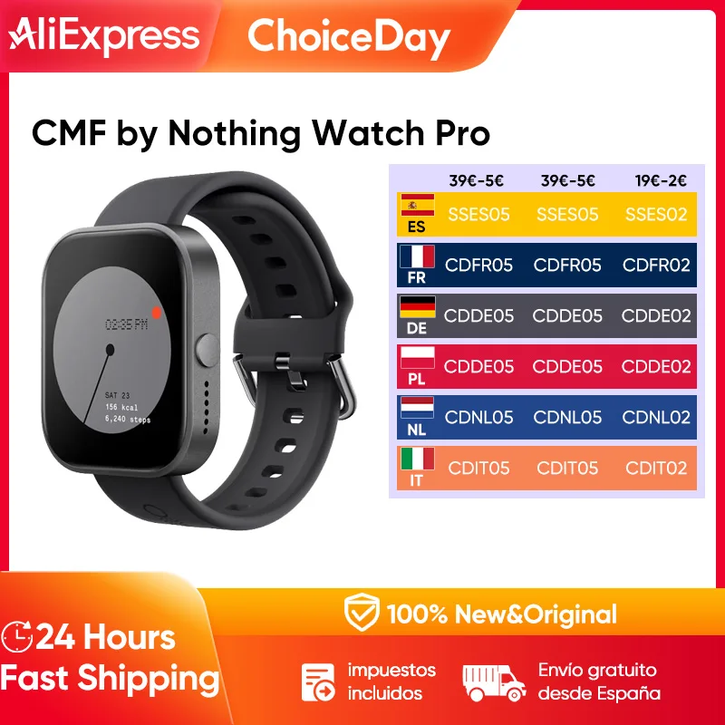 CMF by Nothing-reloj inteligente Pro, dispositivo con Pantalla AMOLED de 1,96 pulgadas, batería de 340mAh, 110 modos deportivos, GPS, BT, llamadas para iOS y Android
