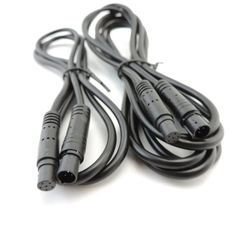 Cable de cámara de visión trasera de vehículo, Cables de extensión de cámara DVR de coche de 6 pines, Monitor HD, 1m, 2m, macho a hembra - imagen 2