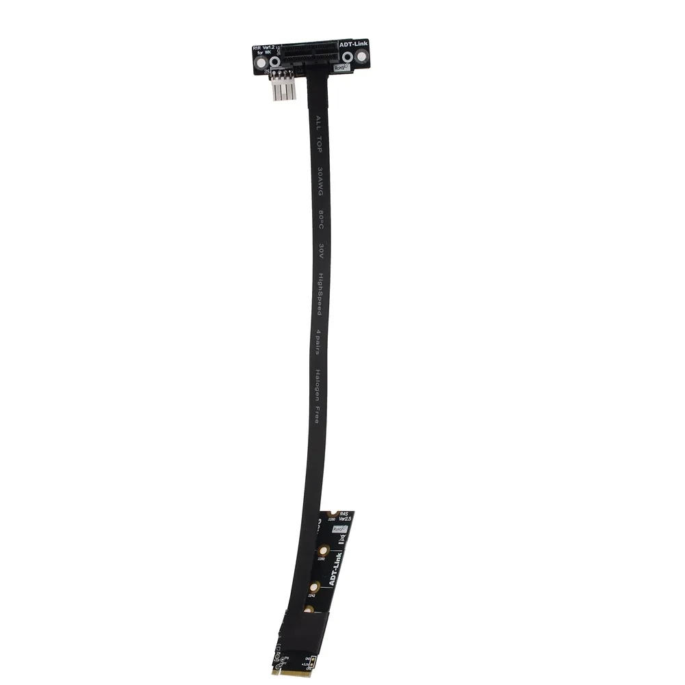Cable elevador ADT-Link M.2 NVMe a PCIe 3,0 x1 para adaptador de tarjeta de captura/audio LAN inalámbrico USB PCI-Express 1x cable de alimentación Sata de 4 pines - imagen 4
