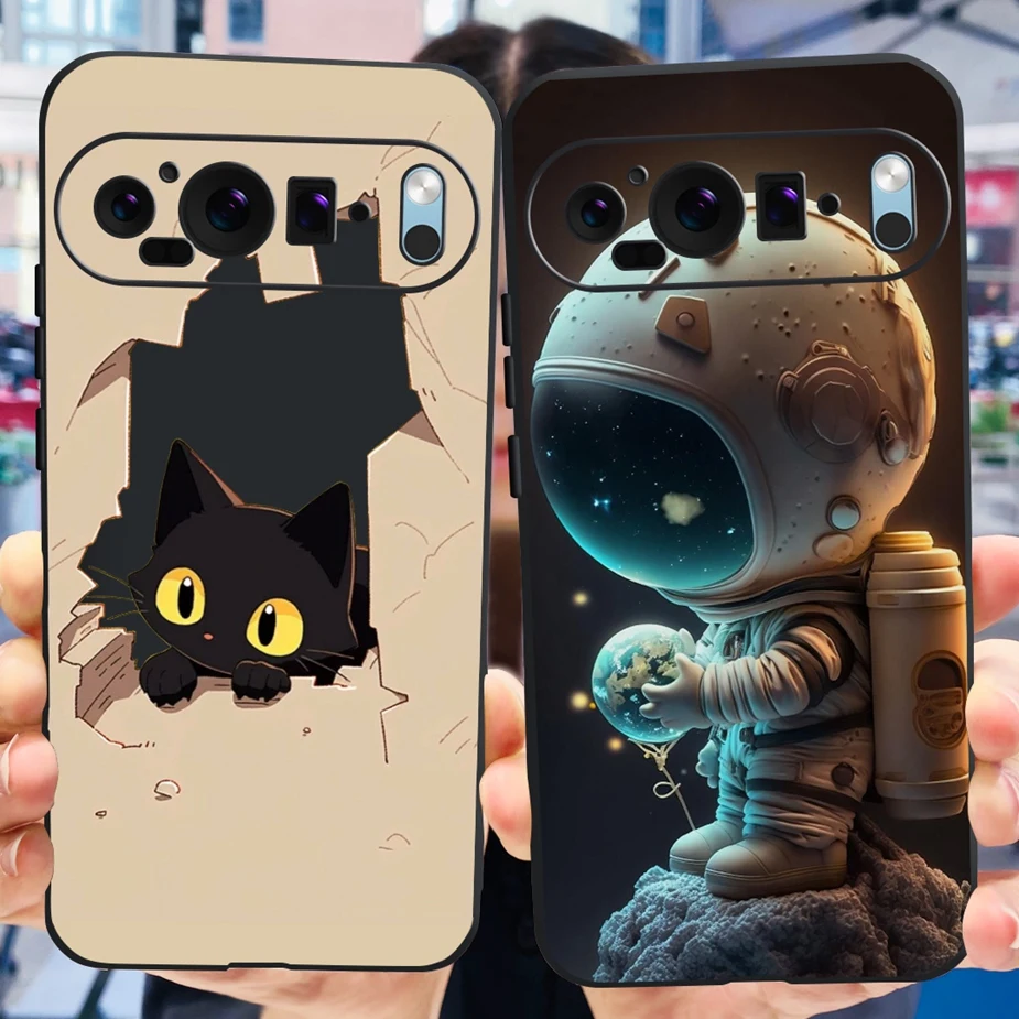 Funda de silicona suave con dibujos animados para Google Pixel 9 Pro, carcasa de teléfono con flores coloridas pintadas, parachoques - imagen 5