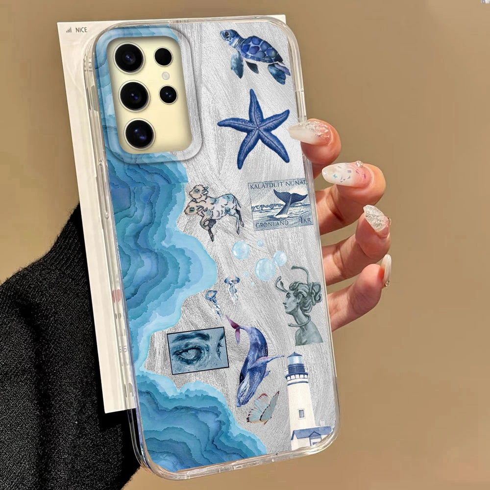 Estilo Retro cara rosa sol estrellas mujeres niñas funda de teléfono para Samsung Galaxy S25 Edge S24 S23 S22 S21 FE Plus Ultra funda de silicona - imagen 5