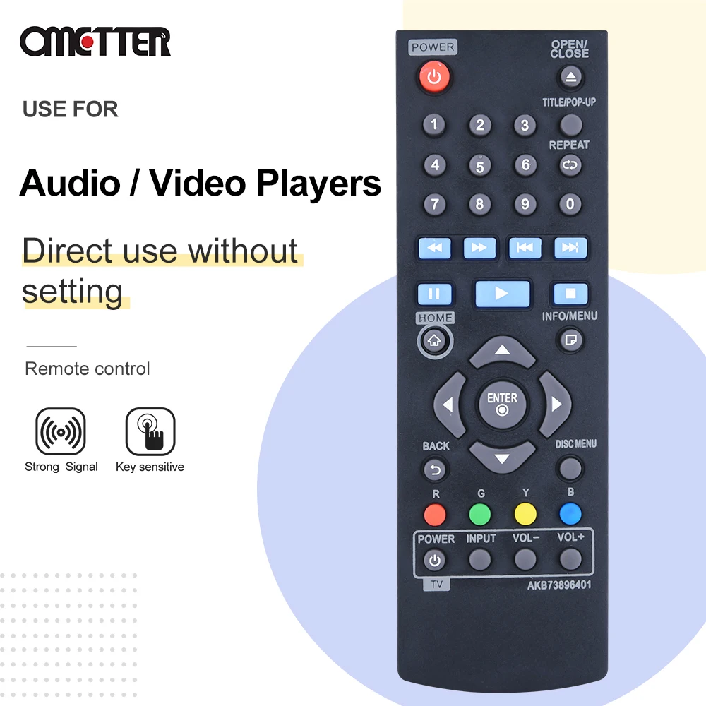 AKB 73896401   Control remoto apto para reproductor de DVD de disco BLU RAY BPM25 BPM35 UP870 BPM25 BPM34 BP350 BP155 BP145 BP125N