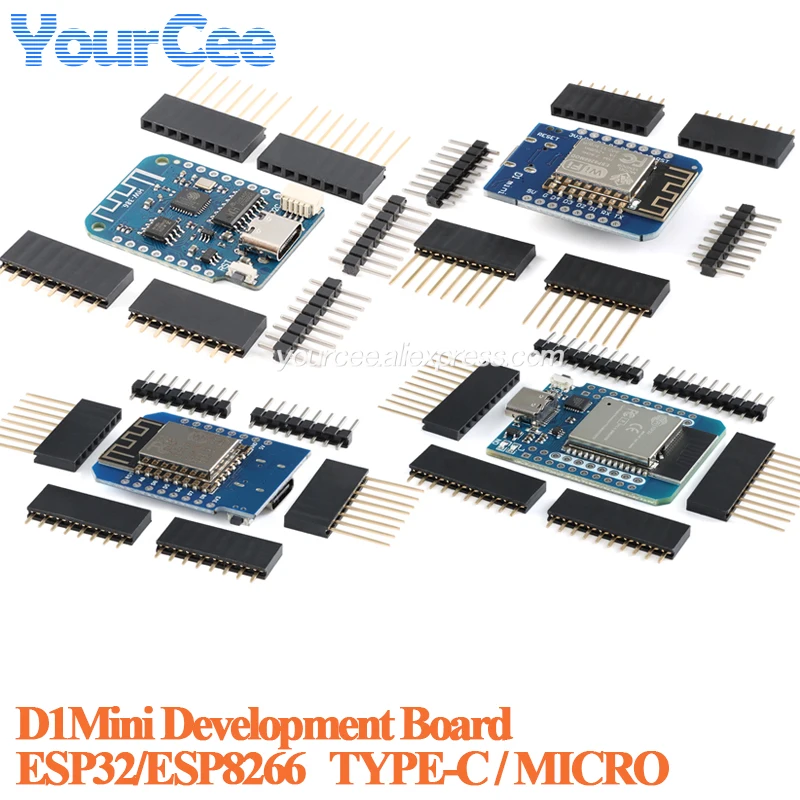 Módulo de placa de desarrollo Wifi LOLIN D1 Mini PRO ESP8266 ESP32 ESP-12F Nodemcu Lua interfaz USB inalámbrica tipo C para Arduino