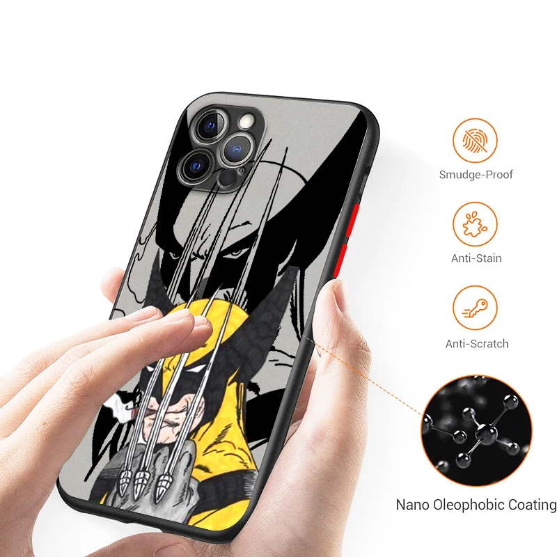 James Howlett Logan Wolverine esmerilado translúcido para Apple iPhone 16 15 14 13 12 11 XS XR X Pro Max Plus Mini TPU funda de teléfono - imagen 3