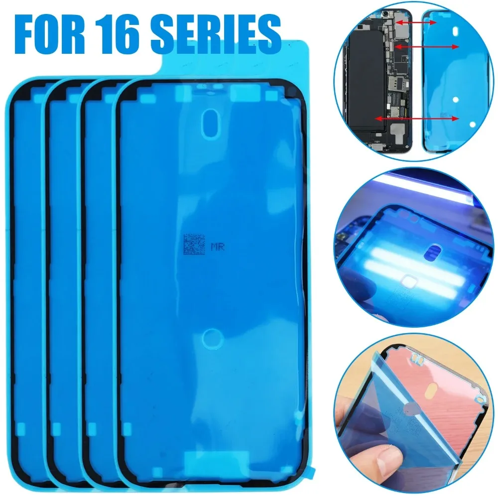 10-1 Uds cubierta frontal + trasera pegatina de sellado impermeable lateral para IPhone 16 Pro Max/16 Pro LCD cinta adhesiva de sellado pegamento pegatina de reparación - imagen 2