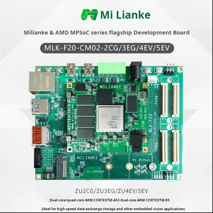 Placa de desarrollo FPGA MILINKER MLK-F20-CM02-2CG/3EG/4EV/5EV – Xilinx MPSoC Quad-Core ARM, diseño integrado de alto rendimiento - imagen 2