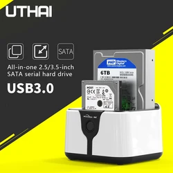 Caja Disco Duro USB 3.0 Doble Bahía 2,5/3,5 Pulgadas SATA SSD HDD
