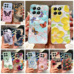 Honor X6b/X6a Funda de Silicona con Flores Coloridas