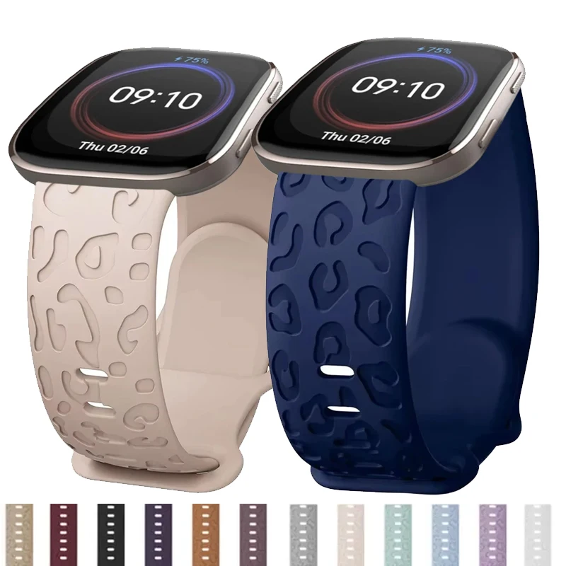 Correa grabada para Amazfit BIP 5 6 pulsera de repuesto 20mm correa de silicona de leopardo correa amazfit gts 3 4 mini Gtr 4 correas de reloj