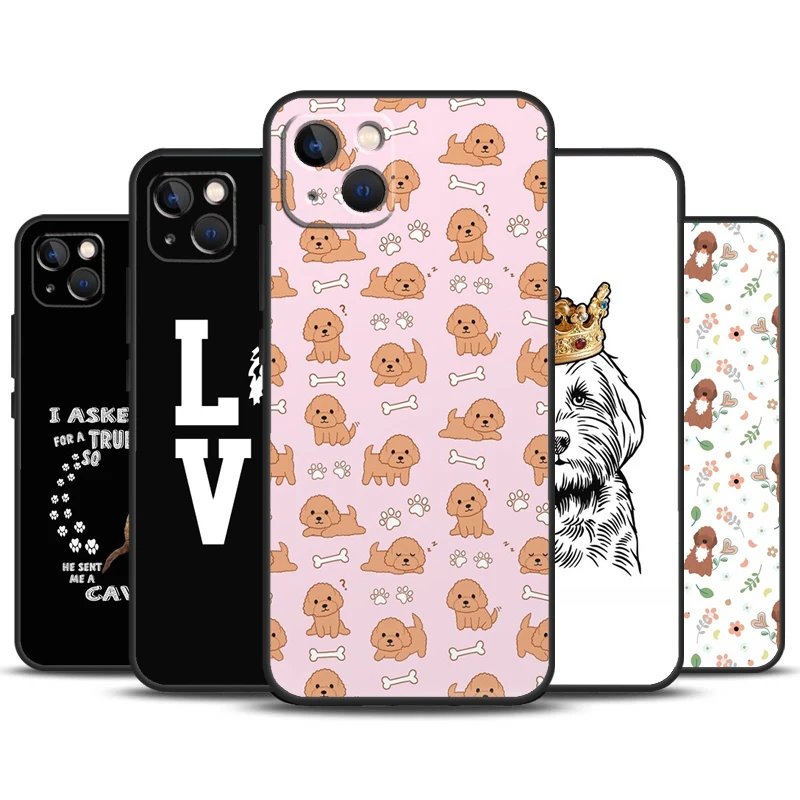 Funda de dibujos animados de Cavoodle Cavapoo para iPhone 16, 15, 14, 13, 12, 11 Pro Max, Mini, X, XR, XS Max, 7, 8 Plus, 2