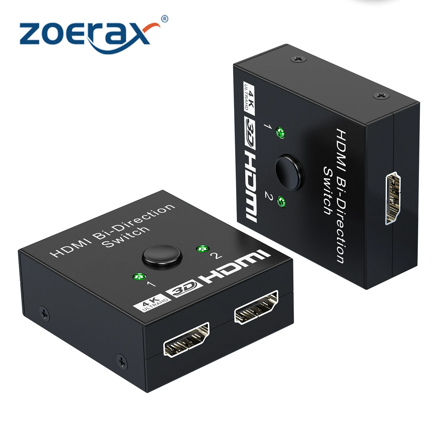 ZOERAX 2 en 1 salida 4K HDMI Switch o 1to2 HDMI Splitter 2.0 divisor/switcher bidireccional selección Manual para PS4