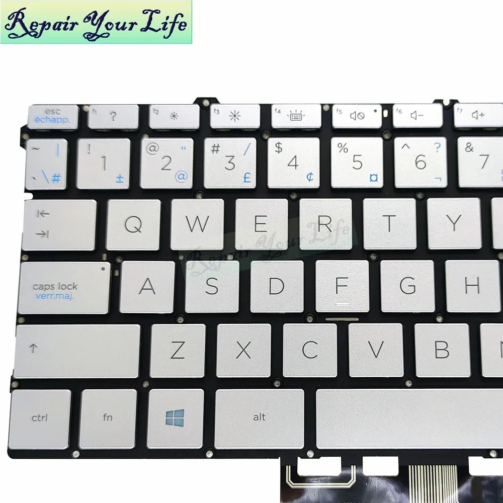 Teclado francés canadiense CF para HP Envy 13T-BA 13-BA BA0017TX 13-BD teclados de repuesto con retroiluminación teclas plateadas L88073-DB1 - imagen 3