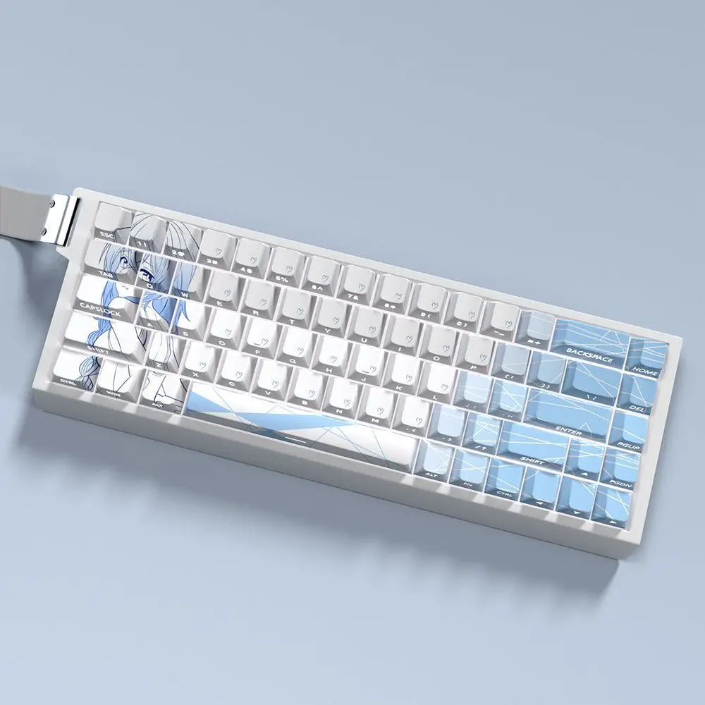 Juego de teclas Roxy de 73 teclas, teclas de Anime Cherry PBT, lado grabado translúcido para teclado mecánico ND63 Ace60 Made68 - imagen 3