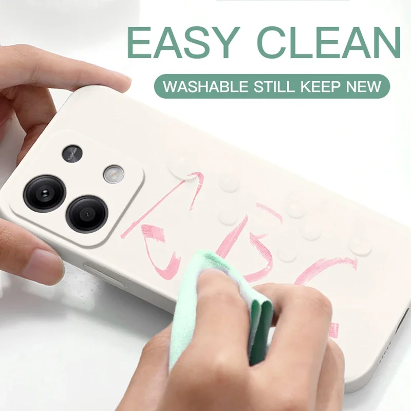 Funda de teléfono de silicona líquida Original para Xiaomi Redmi Note 13 13Pro Note13 Pro + Note13Pro Plus 5G cubierta trasera a prueba de golpes - imagen 3