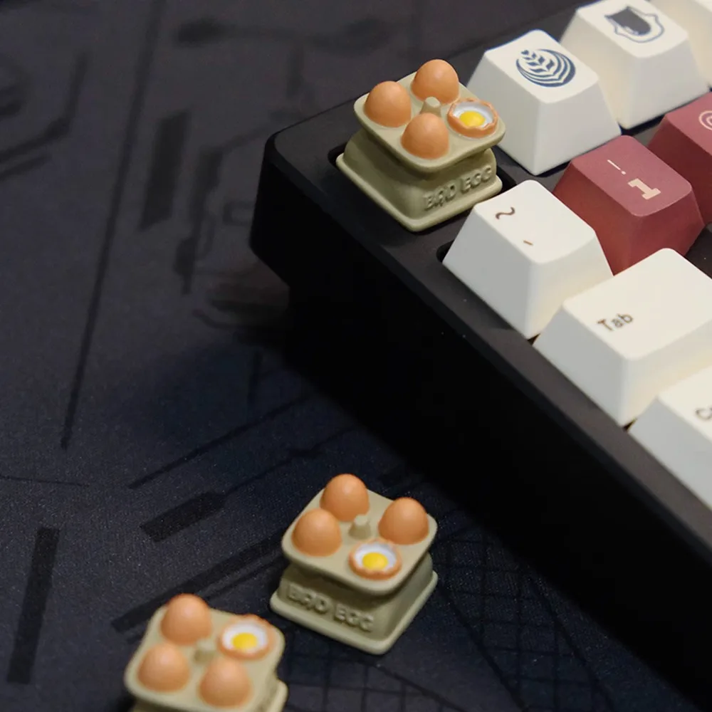 Tapa de llave de huevo personalizada, tapa de tecla artesanal 3D de resina, bonitas tapas de teclado Diy, teclas personalizadas para accesorios de teclado mecánico, regalo - imagen 5