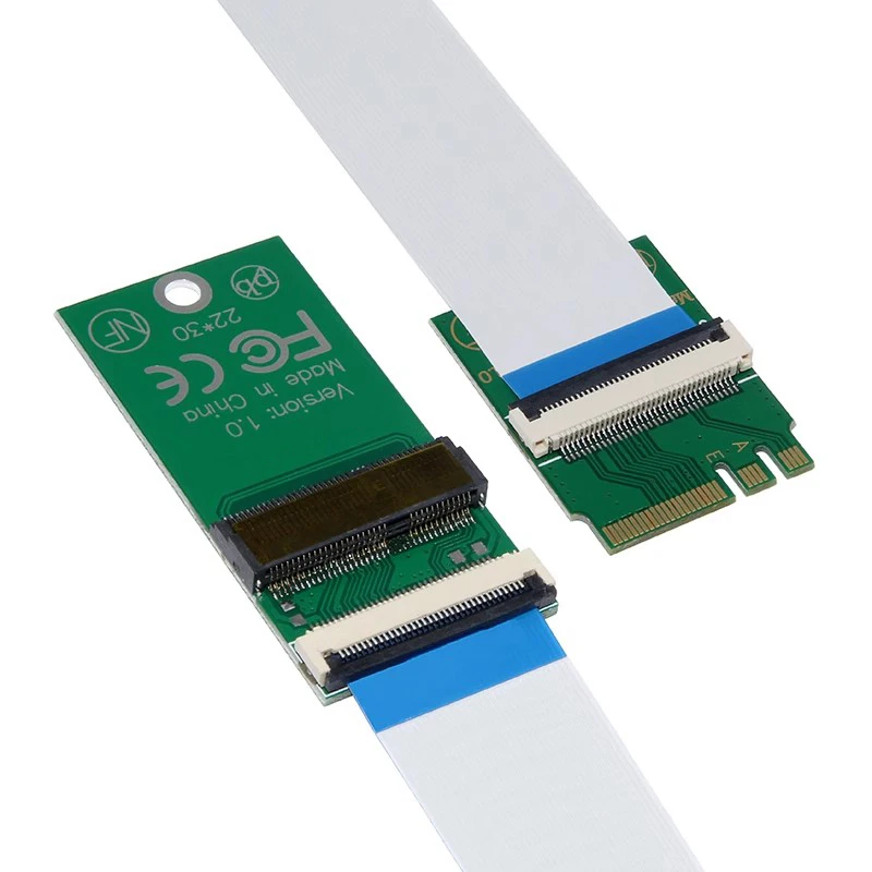 Interfaz M.2 Key A + E a tarjeta elevadora con ranura M.2 Key E con Cable de extensión FPC compatible con protocolo PCIE, tarjeta WiFi M2, extensor WiFi M.2 - imagen 4