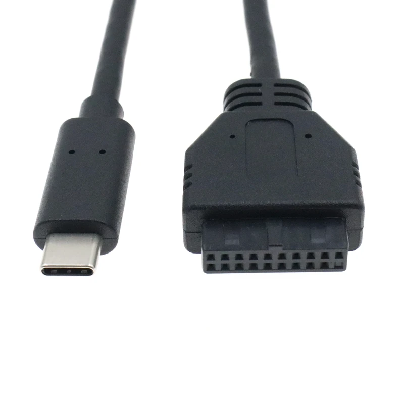 Cable de panel frontal USB3.0 de 0,7 m, Cable de datos USB 3,1 de 19 pines y 20 pines a tipo c, utilizado para adaptador de disco duro móvil de chasis de computadora - imagen 4
