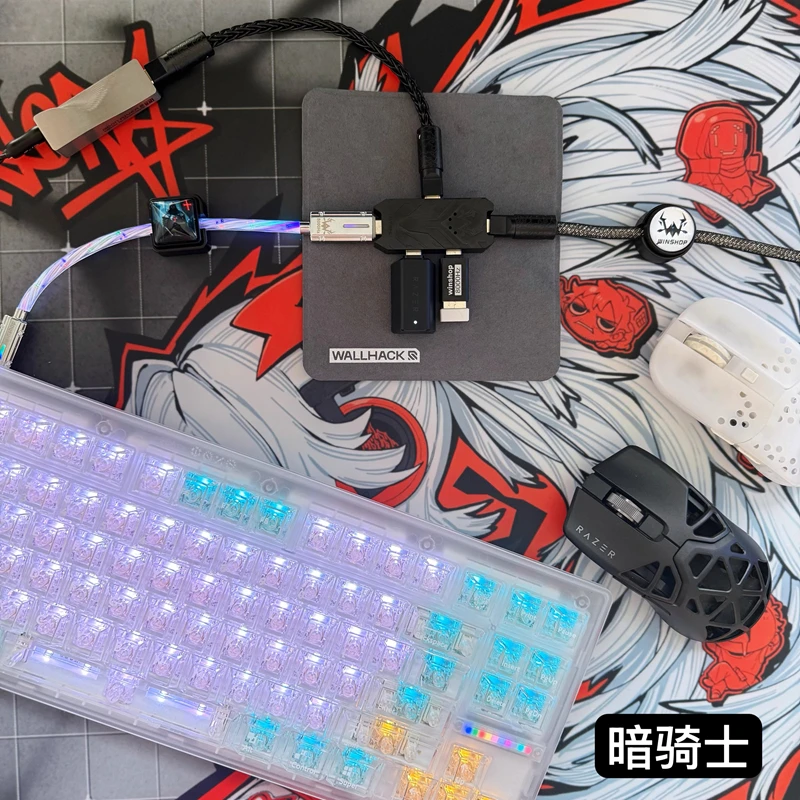 Winshop Cable de teclado mecánico Separable 1 a 2 8K Tipo C Puerto USB Computadora de escritorio Teclado para juegos Cable de datos Profesional - imagen 3