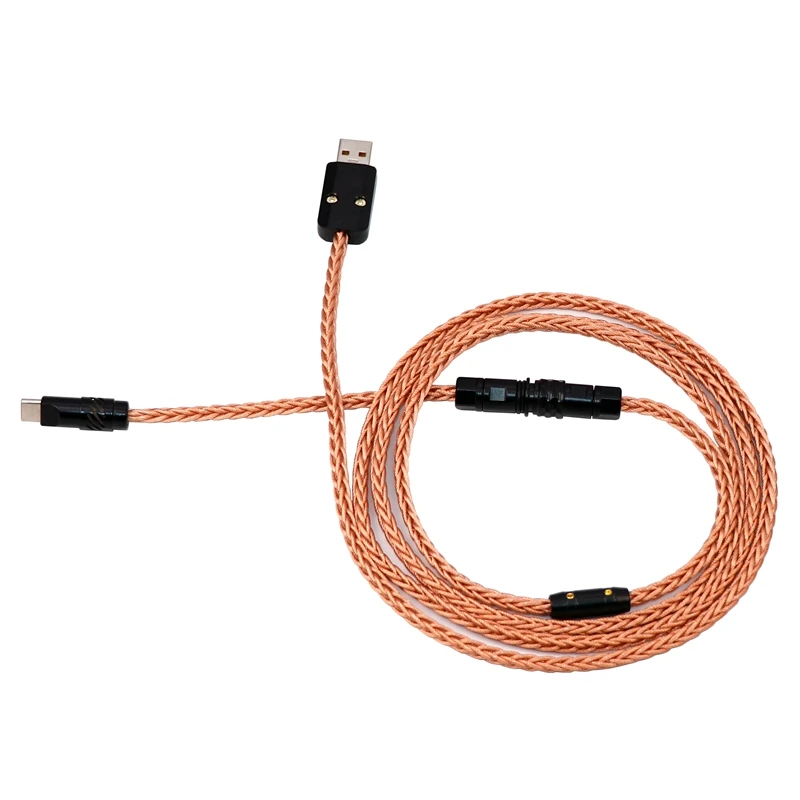 Angitu-Cable de teclado mecánico con luz RGB, hecho a mano, personalizado, 8 núcleos, Cable de carga de cobre y cristal único, Cable de datos - imagen 4