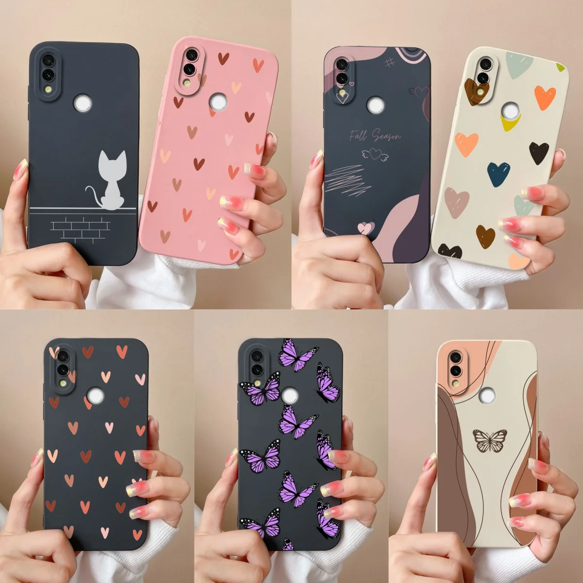 Para Redmi 7 Funda fantasía mariposa suave silicona líquida Cámara protección teléfono contraportada para Xiaomi Redmi7 Funda parachoques Coque