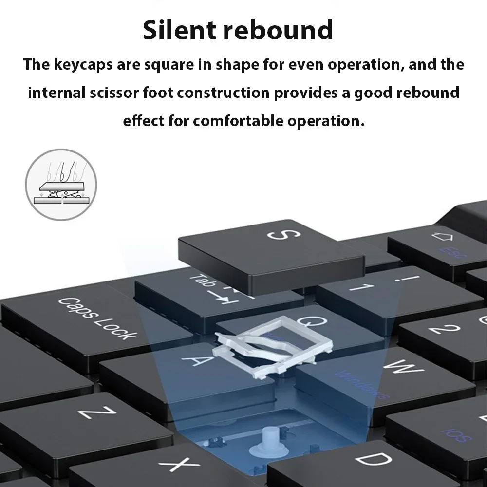 Teclado inalámbrico silencioso con Touchpad para IPad, Mouse Universal con Bluetooth para Xiaomi, Samsung, Huawei, Android, IOS, Windows - imagen 4