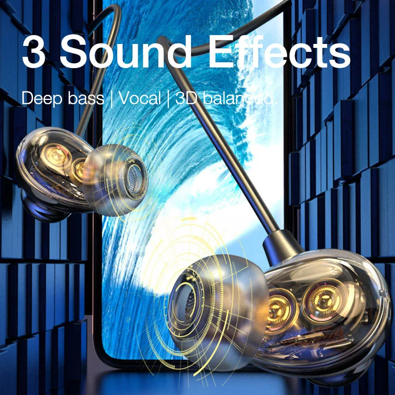 Auriculares inalámbricos con banda para el cuello, audífonos con Bluetooth, batería de larga duración de 180 horas, con micrófono, Auriculares deportivos de alta calidad - imagen 5