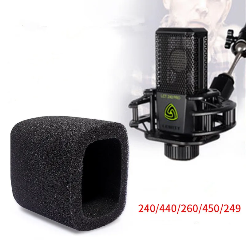 1 filtro Pop de parabrisas de micrófono de espuma para micrófonos LEWITT LCT240 249PRO 260 440 449 640 840, cubiertas de esponja a prueba de viento - imagen 3