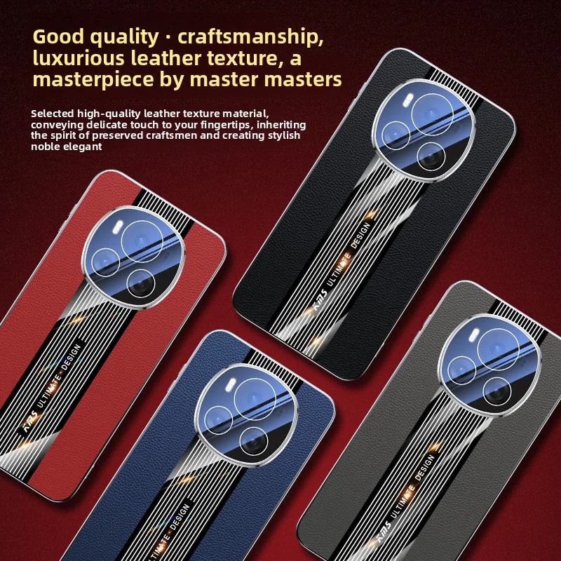 Para Huawei Honor X9C funda de lujo dura de cuero PU revestimiento funda protectora trasera para Huawei Honor X9C X9B X9A carcasa de teléfono - imagen 4