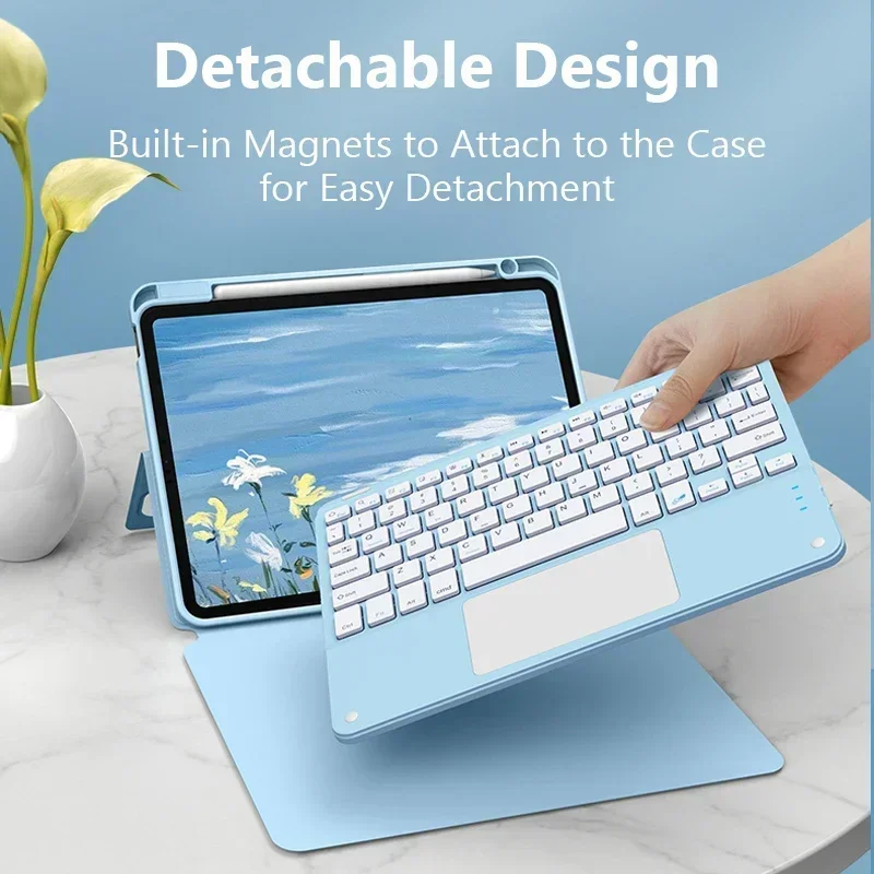 Funda con teclado mágico para iPad Air 5 4 Pro 12,9 11 10,2 10,5 7th 8th 9th 10th 10,9 2024 2022 funda magnética para teclado - imagen 3