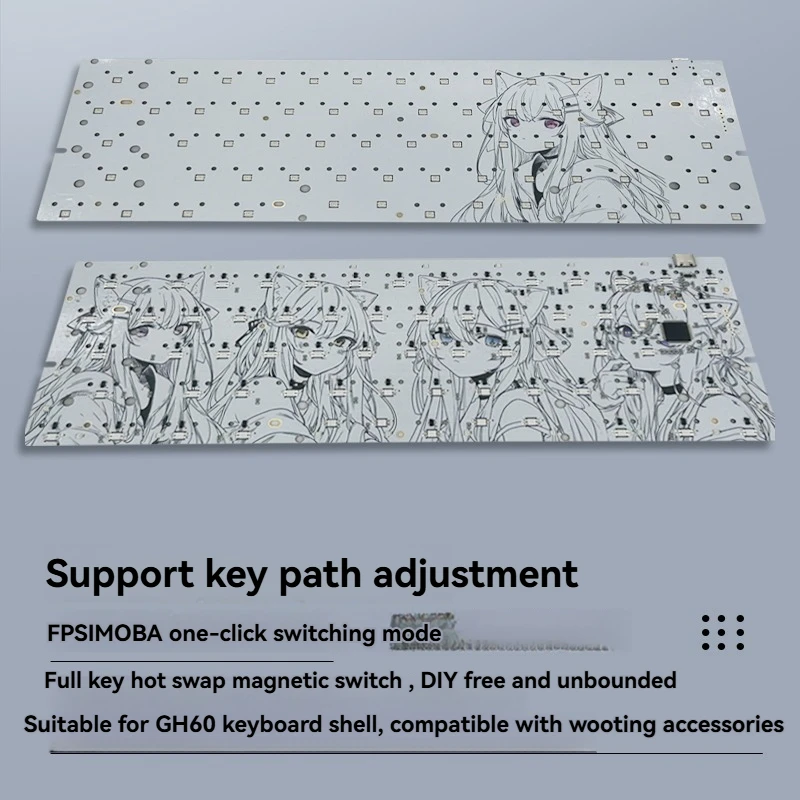 IMK personalizado Wooting60 placa de posicionamiento revestimiento interior Color61 interruptor magnético PCB accesorios de teclado de luz de alto brillo - imagen 5