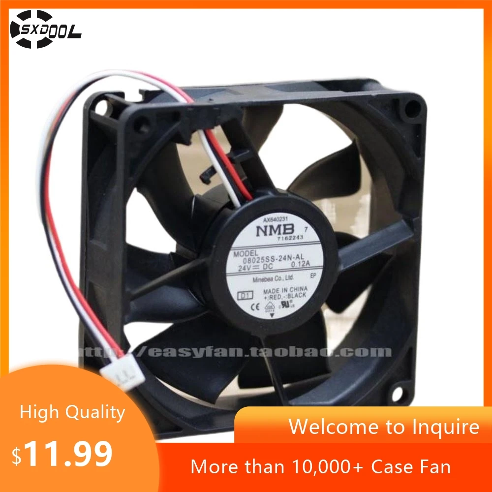 Para ventilador de refrigeración NMB 08025SS-24N-AL 8025 24V 0.12A, 80x80x25mm para impresoras e aplicaciones industriales - imagen 2