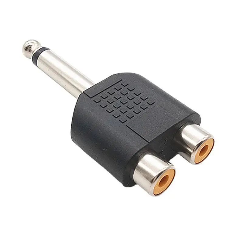 Adaptateur de conversion Audio stéréo double canal, prise 6.5mm vers 2 doubles RCA femelle Y, Mono canal, pour haut-parleur, Microphone, Guita - imagen 5