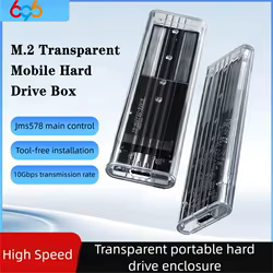 Caja M.2 NGFF/NVME PCIe SATA SSD, carcasa externa transparente, USB tipo C 3,1, 10Gbps, M2 B + M Key/M Key para caja de disco duro SSD de 4TB