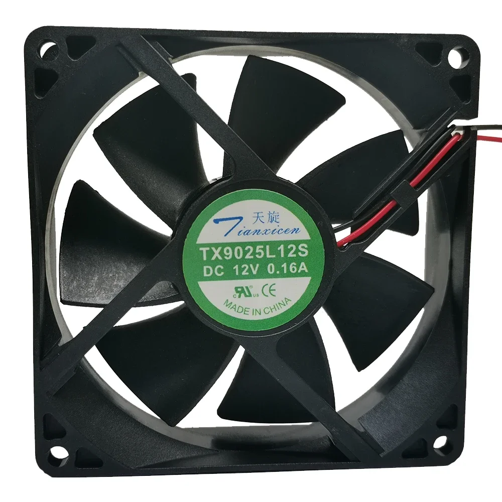 Nuevo para tx9025l12s DC 12V 0.16A 9cm 9025 ventilador de refrigeración 9cm 2 cables gabinete de vino refrigerador termostato gabinete de refrigeración
