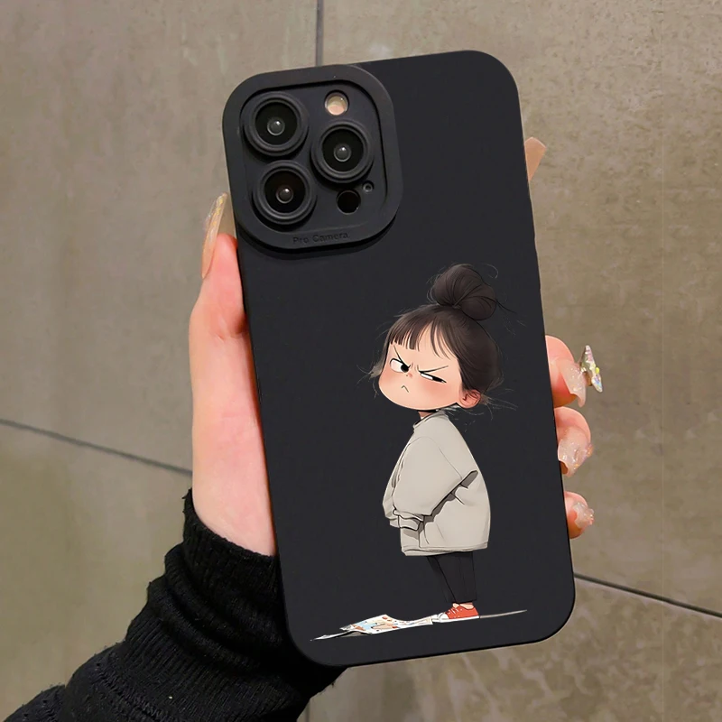 Funda de teléfono con estampado minimalista de una chica tranquila para Xiaomi Poco F7 Pro 5G F6 F5 X6 X5 X3 X7 M6 F7 funda de silicona suave a prueba de golpes - imagen 2