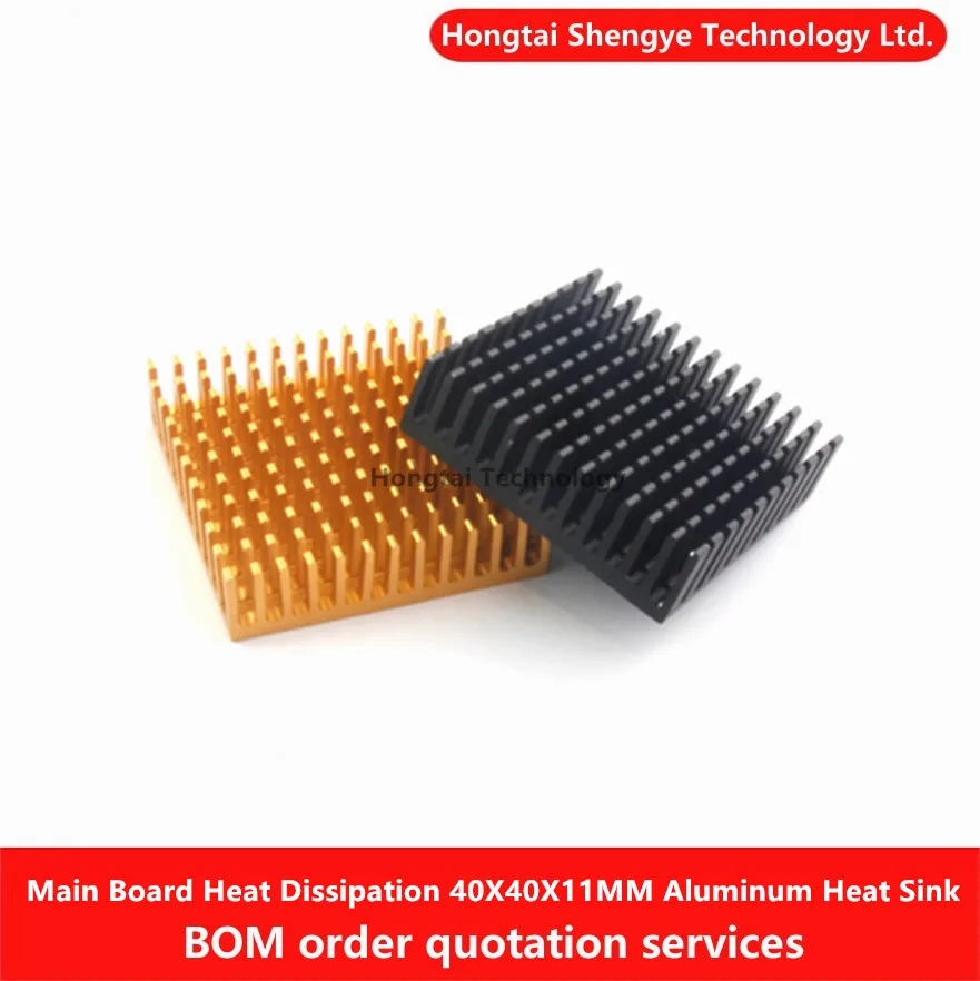 WE DO disipador de calor de aluminio anodizado, radiador, 40x40x11mm, dorado, negro