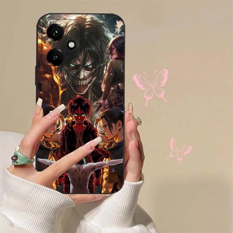 Funda Attack On Titan para Honor Play 5T 50 4T 40 4 3 30 20 Magic 7 6 5 Lite Pro Plus Youth 5G funda de teléfono negra - imagen 5
