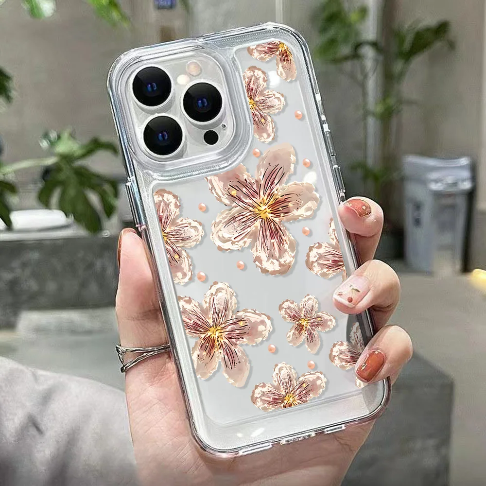 Transparent Soft Phone Case For iPhone 16 Funda iPhone 11 13 14 15 12 Pro Max XR X Xs 7 8 Plus 16promax Silicone Flower Covers - imagen 4