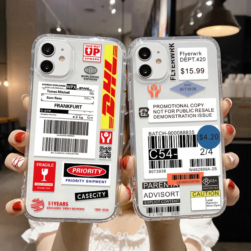 Fundas de silicona pintadas con etiqueta de moda para Iphone 11 12 13 14 15 Pro Max XR 7 8 Plus X Xs Max 6 6s SE 2022 2020 12 Mini Funda