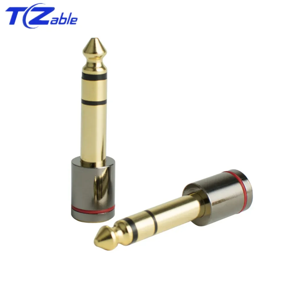 Adaptador de Audio Hifi 6,35 para auriculares, Conector de 6,5mm macho a 3,5mm hembra, micrófono estéreo chapado en oro - imagen 2