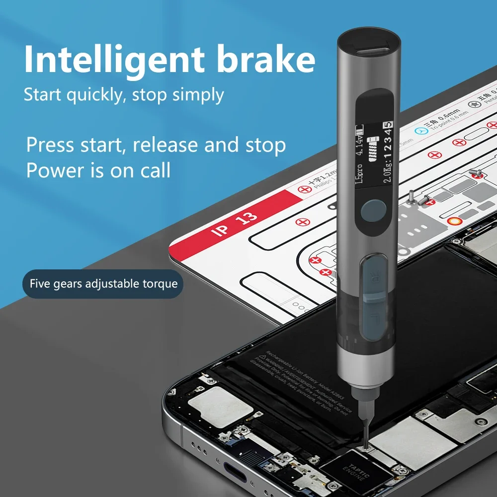 MaAnt L5/L5 Pro llave de destornillador eléctrico de torsión con fuertes puntas de adsorción magnética para herramienta de reparación de desmontaje de teléfono móvil - imagen 4