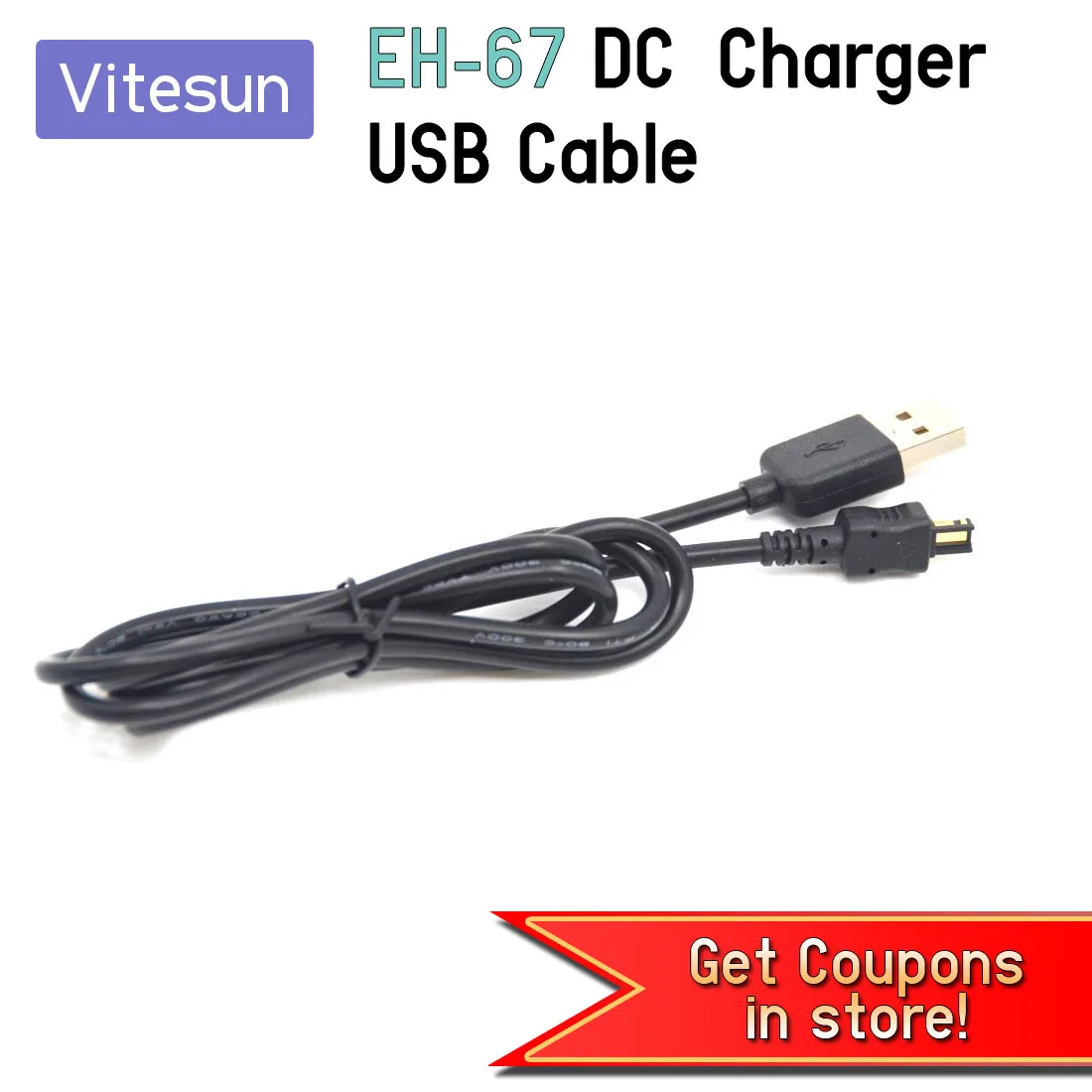 Vitesun-Cable USB para Nikon Coolpix L100, L105, L110, L120, L310, L320, L330, L810, L820, L830, L840, EH-67
