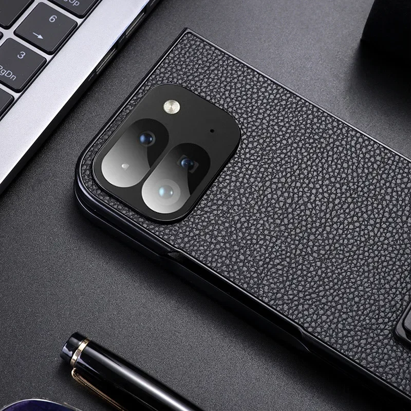 Para Google Pixel 9 Pro funda plegable ELVEV cuero PU de lujo + cubierta protectora de cámara TPU con soporte de Metal - imagen 2