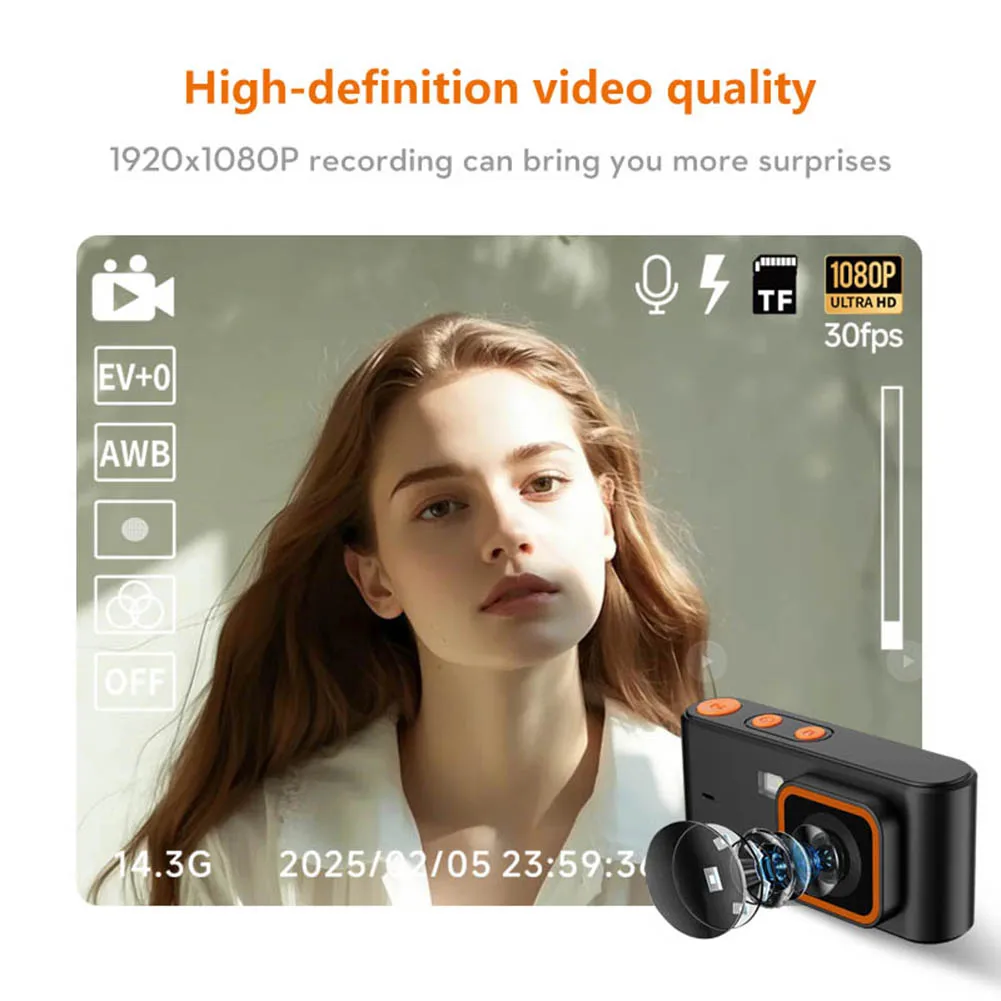 Cámara digital D100 4K Pantalla IPS de 1,47 pulgadas Cámara compacta retro HD 1080P Cámara pequeña de vlogging para principiantes de fotografía - imagen 3