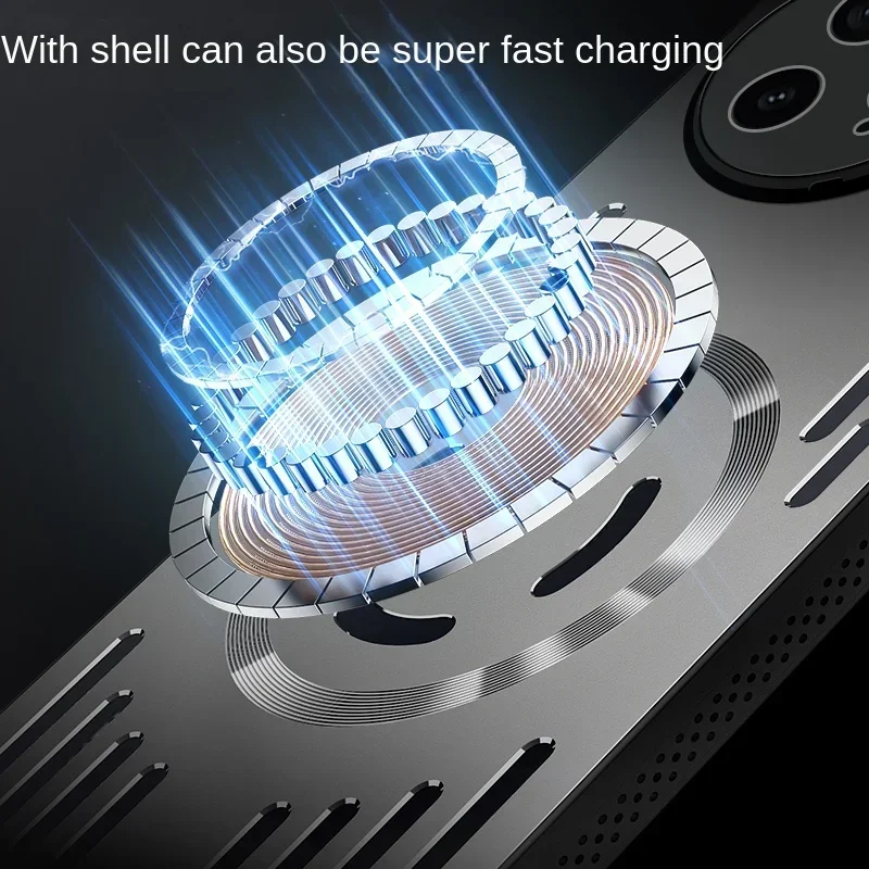 Para POCO F7 Ultra Magsafe caja de disipación de calor de Metal de carga para POCO F7 Pro aleación de aluminio cubierta dura a prueba de golpes parachoques - imagen 4