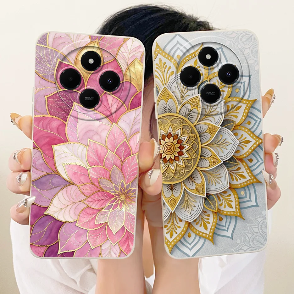 Para Xiaomi Redmi 14C funda de lujo flores nueva cubierta pintada de caramelo funda de teléfono suave de TPU para Xiaomi Poco C75 PocoC75 Redmi14C Fundas - imagen 2